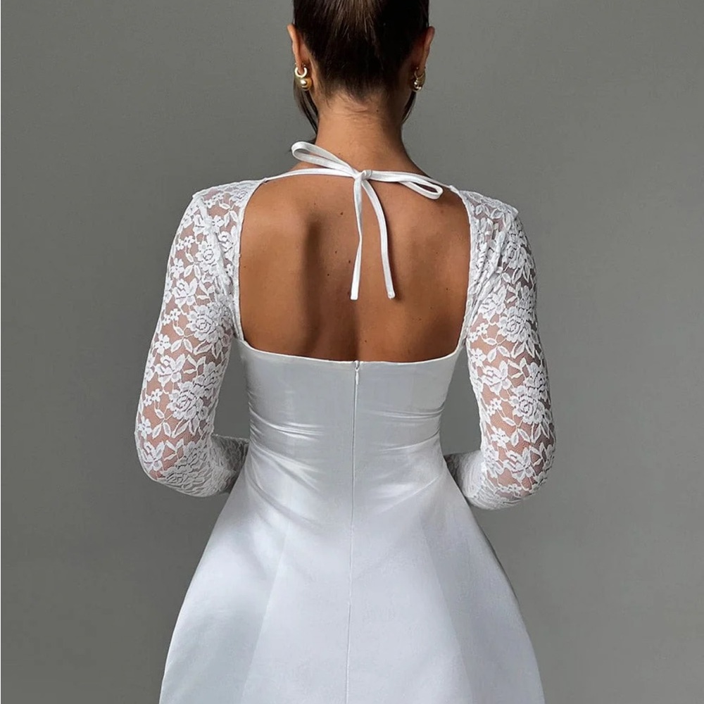 open lace back dress Sadie Mini Dress  Saltwater Culture